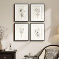 Framed Vintage Botanical Wall Art Bedroom, 4 Piece Rustic Farmhouse Floral Canvas Prints Artwork, Neutral Flower Butterfly Pictures for Modern Farmhouse Living Room Kitchen Bathroom Wall Decor, 11x14